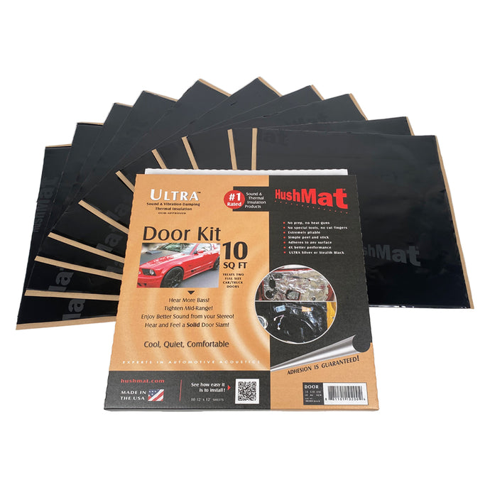 Door Kit has 10 black sheets of 12x12 in Ultra. Total 10 sqft.