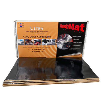 HushMat Floor & Dash Kit – Automotive Sound Deadening and Thermal Insulation for a Quieter, Cooler Ride (38.7 Sq Ft, Black Foil)