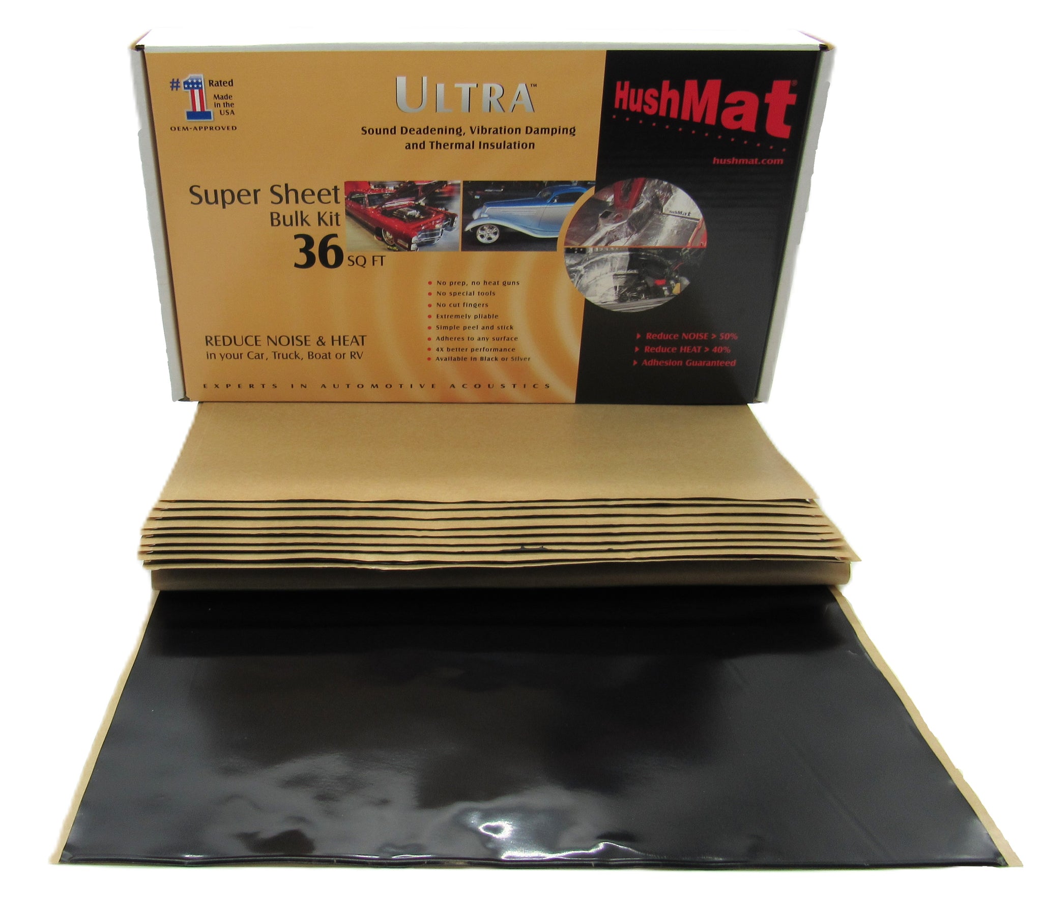 Rockville Rockmat RM36-S – 36 Sq Ft Butyl Rubber Sound Deadening Kit – Car Audio Noise Reduction
