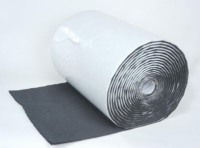 1 Roll of 24 in x 50 ft 1/2 in Silencer with Pressure Sensitive Adhesive. Total 100 sq ft.