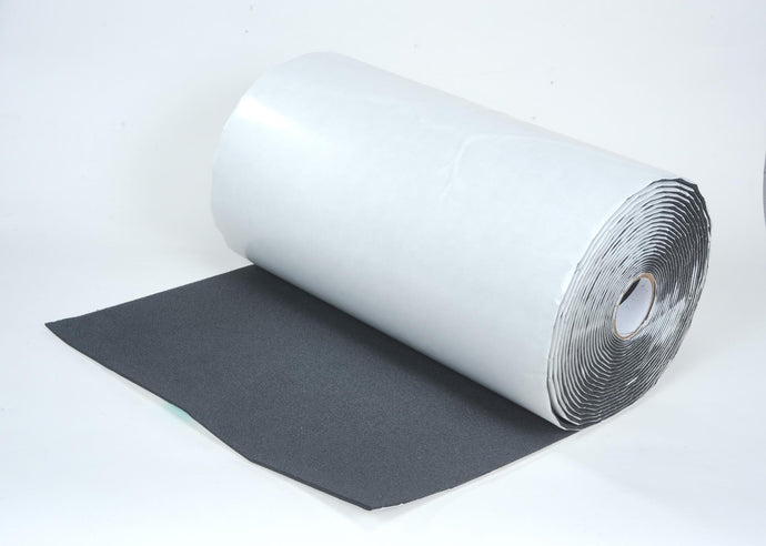 1 Roll of 24 in x 50 ft 1/8 in Silencer w/Pressure Sensitive adhesive. Total 100 sq ft.