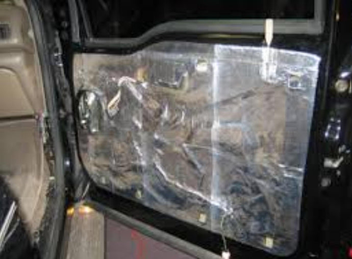 Hushmat Custom Vehicle Door Sound Deadening and Insulation Kit covers two vehicle car doors.