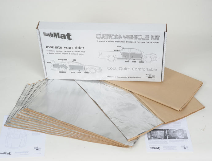 Hushmat Complete Year, Make and Model Vehicle Insulation kit covers 100 percent of the area of your vehicles firewall, floor, doors, roof and cargo area. HushMat has determined the exact amount of material required for your vehicle.