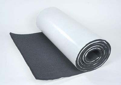 1 Roll of 24 in x 10 ft 1/2 in Silencer with Pressure Sensitive Adhesive.  Total 20 sq ft.