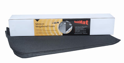 Silencer Megabond Foam has 2 sheets of 23x36 in 1/4 in thick. Total 11.5 sqft.